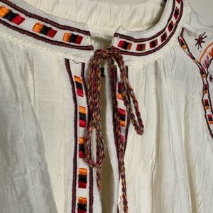 Embroidered cream blouse  with Multicolor Accents